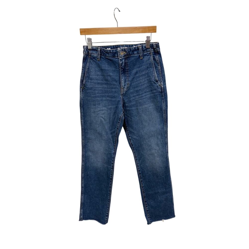 J. Crew '96 Straight Leg Jeans High Rise Women's 28 Denim Slant Pockets